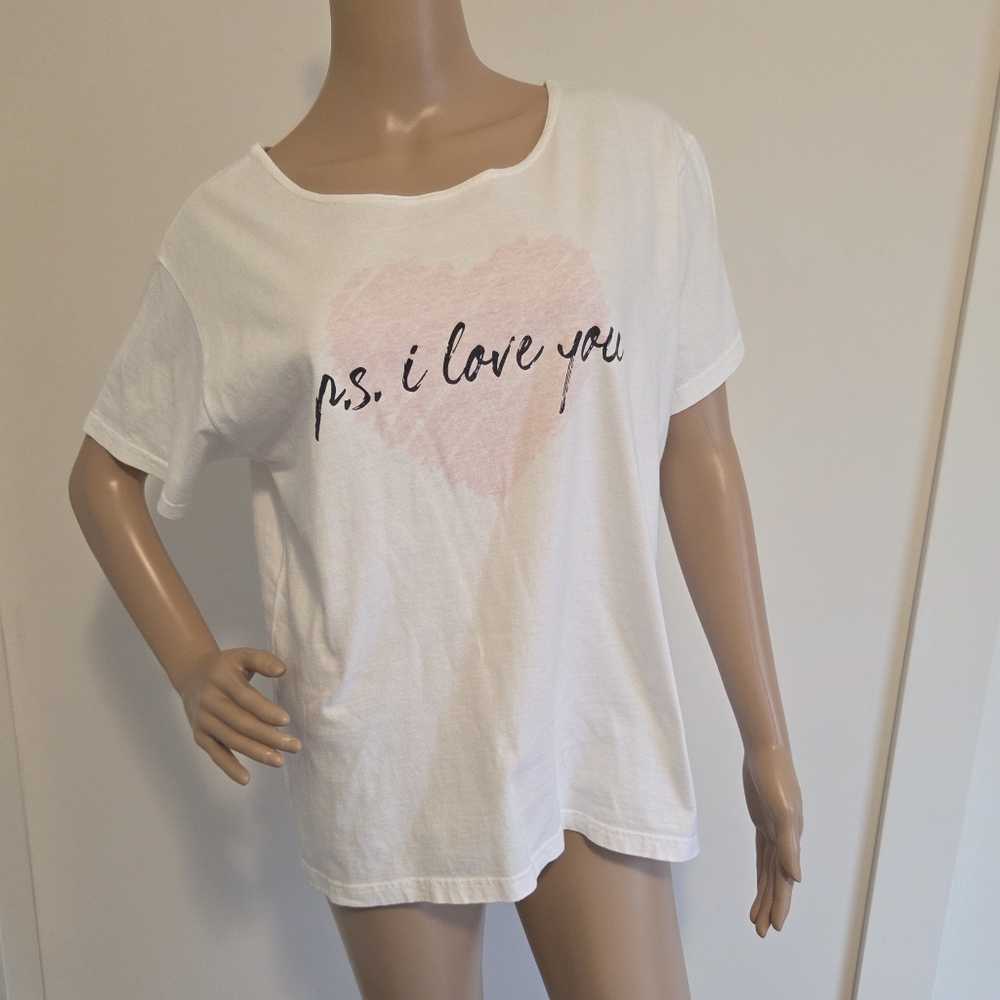 Crazy Shirts White Graphic T-Shirt " p.s i love you"